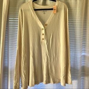 Henley ribbed long sleeve shirt 24/26